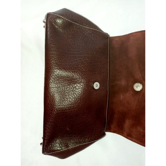 Cynthia Rowley Bag, Trapezoid Top Handle Purse, Brown Leather Handbag, Textured - Picture 8 of 10